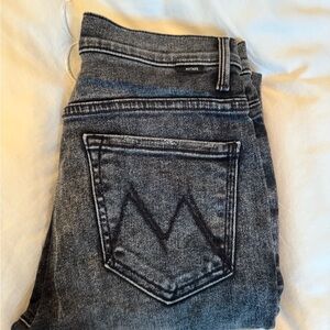 MOTHER high rise Charcoal Denim Jeans